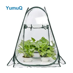 YumuQ弹出式即时便携式花园透明种植塑料温室户外生长柜帐篷房