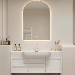 Meuble-lavabo mural simple de style minimaliste moderne avec miroir intelligent, design personnalisé haut de gamme - Product Image 6