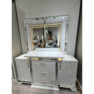 Ensemble de Chambre à Coucher Complète de Luxe 5 Pièces en Bois Entièrement Blanc Modèle <span class=keywords><strong>2025</strong></span>, Lit <span class=keywords><strong>King</strong></span> Size avec Table de Chevet, Commode et Armoire - Product Image 4