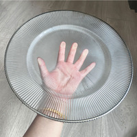 Assiettes de présentation en verre transparent à bord argenté pour mariages, locations pour événements, assiettes décoratives pour banquets et présentations de table
