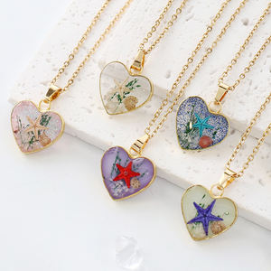 Handmade Jewelry Heart Shape Starfish Charm Pendant <strong>Necklace</strong> <strong>for</strong> Women Resin Beads <strong>Necklace</strong> <strong>for</strong> Travel Souvenir <strong>Best</strong> <strong>Friend</strong> Gift - Product Image 1