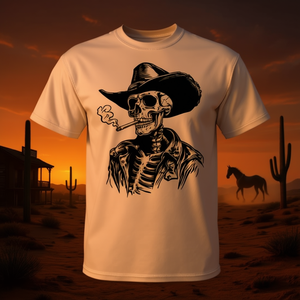 Camiseta Skeleton Cowboy Western Gothic Skull para adultos, unisex, talla mediana - Product Image 3