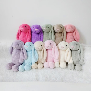 Boneka Kelinci Lembut Penghilang Stres Grosir, Mainan Plush Kelinci Bertelinga Panjang untuk Hadiah Paskah - Product Image 1