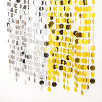 Rideau circulaire en métal à sequins et perles, double face, effet miroir, pour la décoration de plafond et de porte