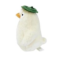Jouet en peluche de style Kawaii, canard avec chapeau vert, accessoire interactif doux pour animaux de compagnie