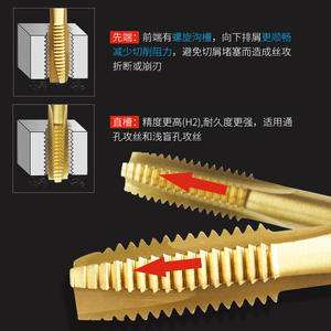 Tarauds en acier inoxydable à usage spécial M4 M2.5 M2 M3 5 6 8mm à spirale, pointe de 10mm, taraud de 12mm pour machines à tarauder - Product Image 3