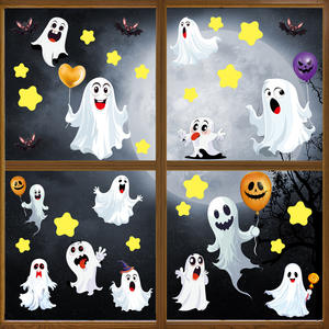 Nuevo estilo Halloween fantasma niños habitación ventana interior pegatinas electrostáticas decoración de fiesta pegatinas fantasma pegatinas Halloween - Product Image 2