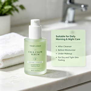 Suero de Centella Asiática con Ácido Hialurónico, Esencia Facial Hidratante Ligera, Marca Privada para el Cuidado de la Piel - Product Image 1
