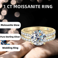 Bague en Moissanite 3 carats, taille brillant rond, sertie pavé, pour femme, fiançailles, mariage, promesse, bijoux