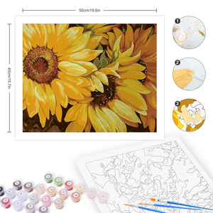 Pintura DE PAISAJE DE GIRASOL por números <span class=keywords><strong>para</strong></span> adultos, fácil acrílico DIY <span class=keywords><strong>para</strong></span> colorear <span class=keywords><strong>con</strong></span> números, decoración del hogar <span class=keywords><strong>para</strong></span> principiantes - Product Image 3