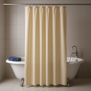 Rideau de douche 180 x 200 cm beige double face pour salle de bain - Product Image 3
