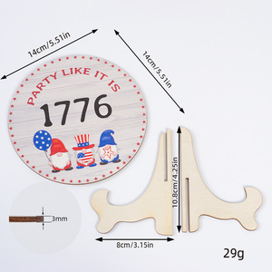 Letreros Decorativos de Madera Patrióticos para el <span class=keywords><strong>4</strong></span> de Julio, Adornos de Mesa con Temática <span class=keywords><strong>del</strong></span> Día de la Independencia de Estados Unidos con Soporte - Product Image 4