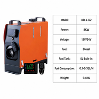 Chauffage de stationnement diesel vertical KAIDA KD-L-D1 12V/24V 8KW avec réservoir de carburant intégré de 5L et écran LCD à distance pour bus et bateau - Adaptation universelle