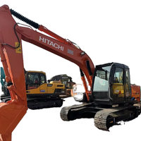 Excavatrice hydraulique Hitachi 120 d'occasion, légèrement usée, moteur d'origine, machine de terrassement pour travaux en carrière
