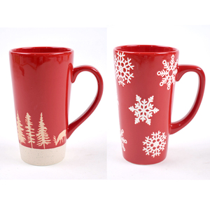 Commandes en gros personnalisées noël flocon de neige café mignon tasses arbre de noël tasse en céramique nostalgique personnalisé tasse en céramique - Product Image 1
