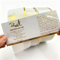Etiqueta autoadhesiva en rollo con estampado en caliente personalizado en oro y plata, resistente al agua, con logotipo en relieve para empaques de botellas de cosméticos