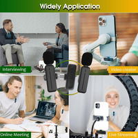 Nouveauté 1-Drag 2-Microphone Lavalier 2.4GHz Portable Type C Connecteur Sans Fil Interview Enregistrement Mic pour Ordinateur