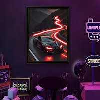 Peintures murales LED en acrylique modernes personnalisées avec rotation à 360 degrés et design imperméable - 50x35cm Décoration intérieure Enseigne néon LED