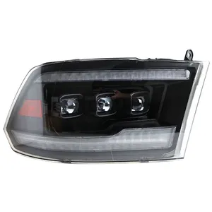 Pickup Quad Phong Cách Màu Đen đèn pha đầu đèn xe đèn pha cho Dodge Ram 1500 2500 3500 2009-2018