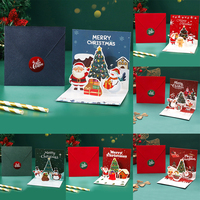 Carte de vœux 3D pop-up Père Noël, carte d'invitation en papier artistique avec enveloppe, idéale pour Noël, Nouvel An, décorations de fête joyeuses