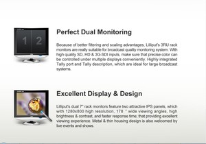 Lilliput 3ru Rack mount 7 inch Màn hình kép IPS với 3G-SDI cho các sự kiện và chương trình trực tiếp - Product Image 6