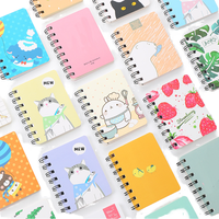 Mini bloc-notes A7 à feuilles mobiles motif dessin animé mignon, vente en gros fabricant, carnet à spirale portable, ensemble de papeterie de bureau, cadeau