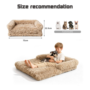 Sofá cama plegable personalizado para mascotas, sofá cálido de invierno de felpa para gatos, sofá suave y relajante para perros Kenne - Product Image 3
