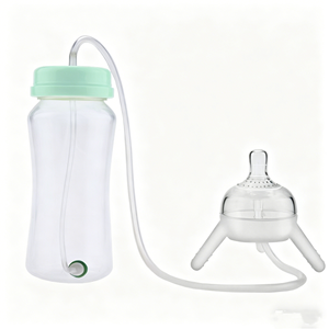 Bouteilles d'alimentation pour bébés en silicone personnalisées de qualité alimentaire, mains libres, pour les parents - Product Image 1