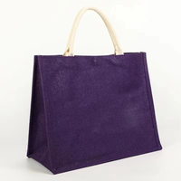 Sacs fourre-tout portables en jute teint, acceptant la personnalisation, sacs à main rétro en jute pour les voyages en extérieur