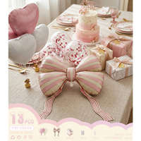 Kit de guirlande de ballons en forme de cœur et de nœud papillon, ensemble de ballons en aluminium en forme de nœud et de cœur pour la décoration de fond de fête d'anniversaire ou de mariage, vente en gros
