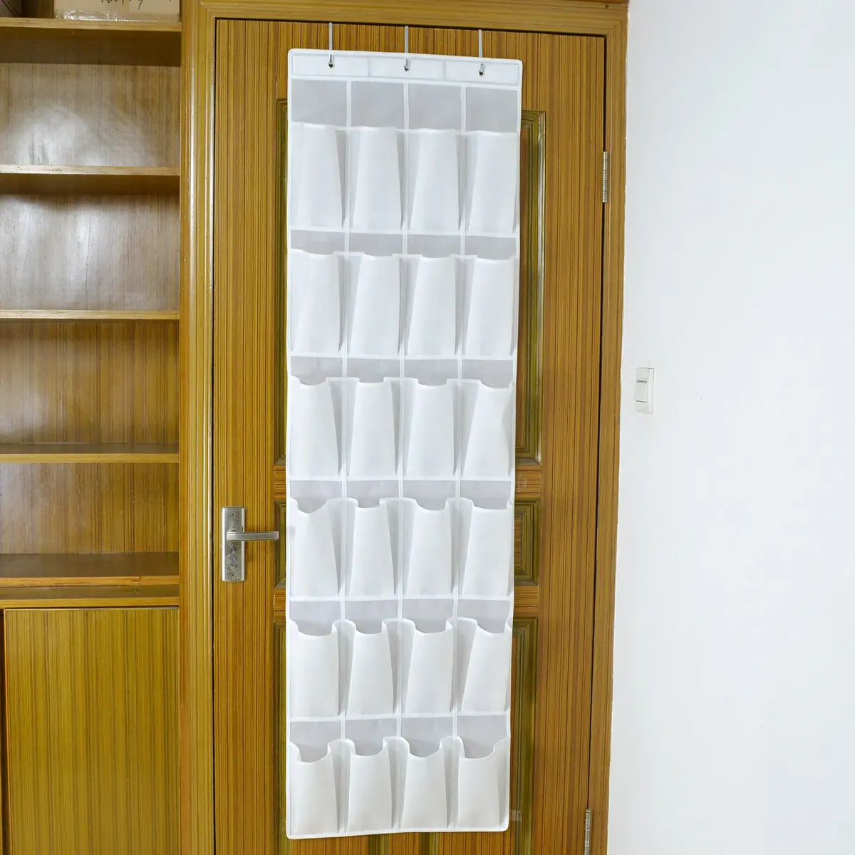 Organizador de tecido não tecido para porta, com 24 bolsos, economizador de espaço, sacola de armazenamento para porta, organizador de sapatos para armário