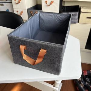 Clothing Organizer Fabric Storage Box Rectangle Gray Milky White Large Capacity Drawer Type Standing Home Use - Product Image 4