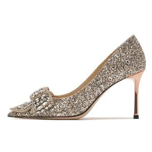 Delle donne di Alta <span class=keywords><strong>Scarpe</strong></span> Tacchi Superficiale Bocca Punta A Punta di Scintillio Lucido Paillettes Sexy del Locale Notturno Tacchi A Spillo <span class=keywords><strong>Scarpe</strong></span> Abito Da Sposa Della Ragazza P - Product Image 5