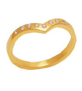 Best Quality Women's Wedding Party Solid 925 Sterling Silver <b>Gold</b> Plated <b>Cubic</b> <b>Zirconia</b> Gemstone Chevron <b>Rings</b> Low Price - Product Image 1