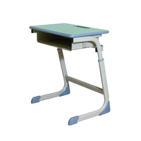 Ensemble chaise et bureau d'écolier en HDPE monobloc avec poignée de transport intégrée, assise 390x390mm, support en acier résistant à la corrosion