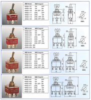 Interrupteur à bascule miniature SUDA KN4-102 SPDT, 2 positions, 3 broches, bleu, 3A 250V, marche-arrêt, 8,2 mm, IP44, cuivre, 10 000 cycles pour machine d'automatisation