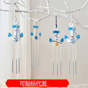 กระดิ่งลมรูปสมอเรือเมดิเตอร์เรเนียน ทำจากโลหะ สำหรับแขวนตกแต่งภายนอก สไตล์มหาสมุทร - Product Image 5