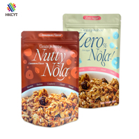 Impresión personalizada a prueba de olores Stand up Zip Lock bolsa para cereales de grano de avena bolsas de embalaje de alimentos PE impresión de huecograbado boquilla superior