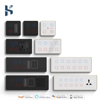 Personnalisable 6M Zigbee Prise Murale Intelligente Inde Verre Écran Tactile Commutateur Alexa Google Assistant 16A 10A Smart Life 240v Wifi