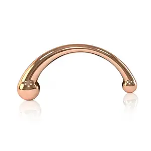 Best Quality Golden Sliver Double Ended Hollow Metal G Spot Massage Stick Huge P-Spot Stimulator Anal Plug Dildo