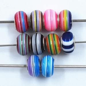 Nuevas Cuentas Sueltas de Resina Acrílica con Efecto Grieta de Hielo de Colores Mezclados, Abalorios Europeos para Pulseras DIY, Cuentas Espaciadoras de Agujero Grande de 14mm - Product Image 3