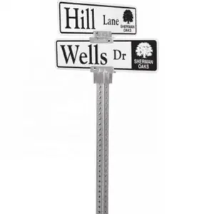 8 feet 2"square punched sign post 12 Gauge galvanized perforated steel square sign post