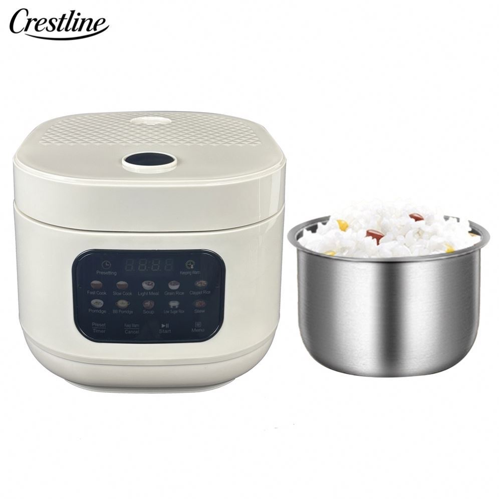 New Arrival 3L Smart Rice Cooker Electric Mini Multi Cooker Stainless Steel Inner Pot Plastic Housing Includes Measuring Cup