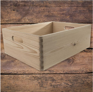 Vừa <span class=keywords><strong>Stackable</strong></span> THÙNG GỖ hộp 40x30x14 cm mở Top không-lidded xử lý không sơn đồng bằng trang trí thông cho tường dấu hiệu - Product Image 5