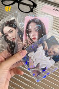 YY Fundas Rígidas Transparentes para Tarjetas, Diseño Estrella y Corazón Holográfico para Photocards Kpop - Product Image 2