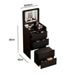 Mueble Moderno con Espejo, Tocador Moderno con Espejo y Cajones, Tocador Blanco para Dormitorio, Set de Tocador de Maquillaje - Product Image 4