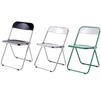 Chaises pliantes en plastique transparentes pour l'extérieur et l'intérieur, camping, pique-nique, mariage, fête, événement, portables