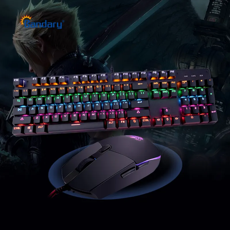 Teclado mecánico retroiluminado para ordenador, dispositivo con luz led, usb, venta al por mayor, bajo precio y alto coste