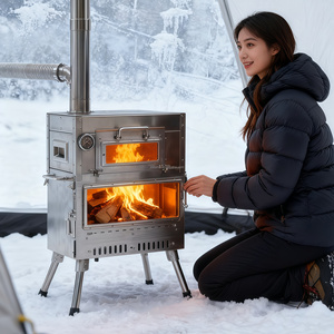 Poêle à bois pliable pour tente d'extérieur, poêles de camping avec cheminée pour la pêche hivernale, poêles portables pour tente - Product Image 5