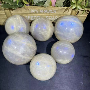 Pierres de cristal naturelles en gros, magnifique sphère de pierre de lune bleue polie pour la décoration intérieure, cadeaux de Pâques - Product Image 5